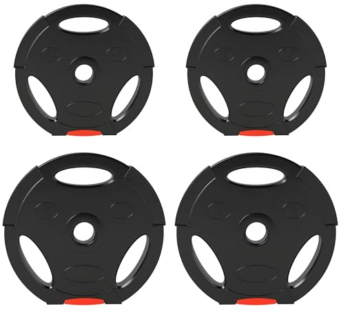 SPORTNOW Juego de Discos Pesas de 4 Piezas Discos de Pesas Total 15 kg 2x5 kg 2x2,5 kg con Orificios de 25 mm para Mancuernas Barras Entrenamiento Casa Gimnasio