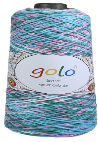 golo Cotton Cone Yarn 6/4 Cotton Yarn for Hand Knitting Crochet Yarn D227-Robin’s Egg Blue