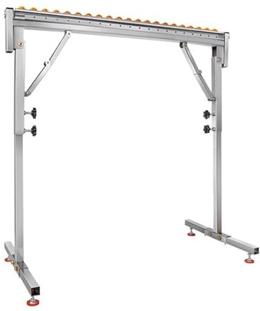 Supporto per trasportatore regolabile, supporto a rulli con cuscinetti a sfera per trasportatori leggeri, ideale per seghe da banco, seghe a nastro, pialle e trapani