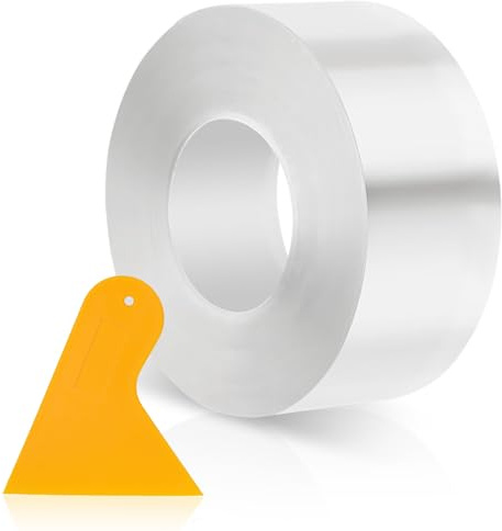 NINGYER Pellicole Protettive per Vernici Auto, 5 cm x 15m Pellicola Protettiva Trasparente Auto con Raschietto, Pellicola Autoadesiva Trasparente per Auto, Biciclette, Moto (Trasparente)