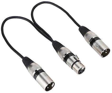 BONKZEBU XLR-Splitterkabel Hochwertiges -Verlängerungskabel für -Mischpulte und Mikrofone, Gehäuse aus Zinklegierung, Abgeschirmtes Kabel, Paralleler Ausgang Zur Steuerung von Bühnenlichtern (Schwarz)