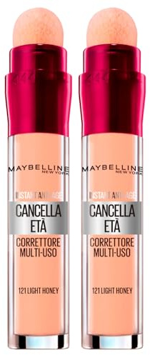 2x Maybelline New York Il Cancella Età Correttore Liquido Multiuso Colore 121 Light Honey - 2 Correttori
