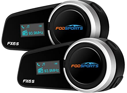 Fodsports FX6S Motorrad Bluetooth Intercom mit LCD Bildschirm