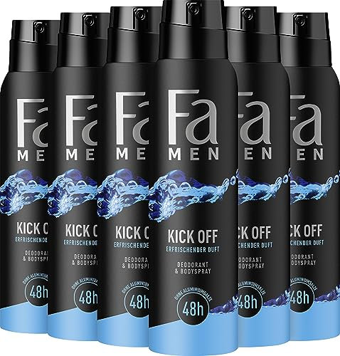FA Deospray 150 ml Men Kick Off, 6er Pack, Jahresvorrat, 6x 150 ml