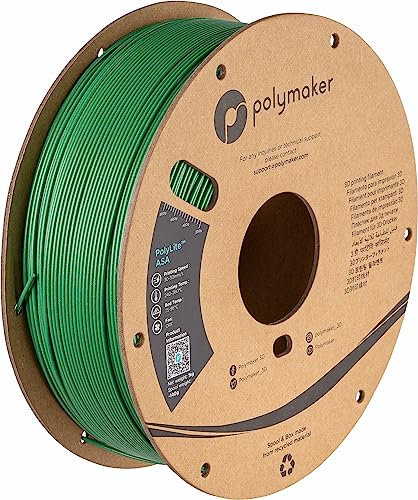Polymaker Glitter ASA Filament 1,75mm Galaxy Green, Hitze- und Wetterfestes ASA 3D Drucker Filament 1kg - Funkelnde ASA UV-beständig für Funktionsteile im Freien, Maßgenauigkeit