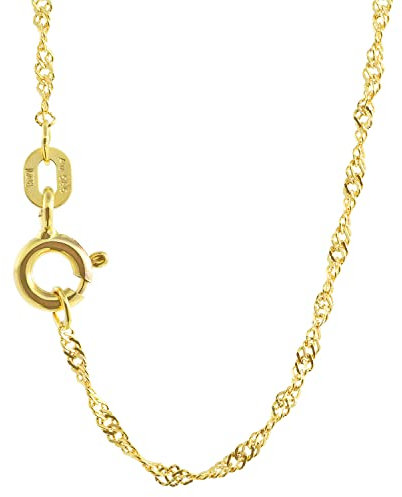 Goldkette Singapurkette Breite 1,2mm - 585-14 Karat Gold, Kettenlänge:45 cm Damenkette