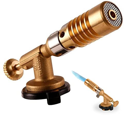 DHinkyoung Adjustable Blow Torch Portable Flame Gun Copper Blow Torch Gas Butane Torch Culinary Professional Gas Torch for Home and Outdoor Baking Cooking Camping Soldering(Gas not Included)
