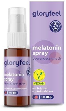 Melatonin Spray Beere - Premium: 5-fach höher dosiert* für 220 Tage + Passionsblume, Baldrian, Melisse, Lavendel, Vitamin B6 & B1 - Sleep Spray ohne Alkohol, Zuckerfrei und Vegan