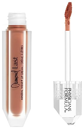 Physician Formula Mineral Wear Diamond Last, Rouge à Lèvres Liquide Ultra-Crémeux, Richement Pigmenté, Formule Nourrissante et Longue Durée, Teinte Topaz Taupe