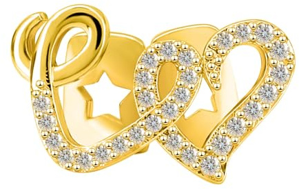 Diamond Grillz, Kucheed Bling Hjärta Korsa Tandgrillar, 18K Guldpläterade hiphoptandsmycken, Trendig CZ Dental Decoratio för Män Kvinnor, Glänsande Rapper Kostym Party Accessoarer (A2)