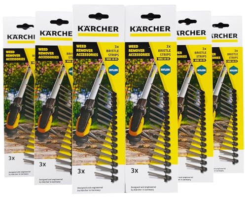 NaschLager Borstenband 18 Stück kompatibel mit Kärcher WRE 18-55 Unkrautentferner (Originalzubehörteil) Nylonbürste für Akku-Fugenreiniger Wildkrautentferner Terrassenreiniger Moosvernichter Pflaster