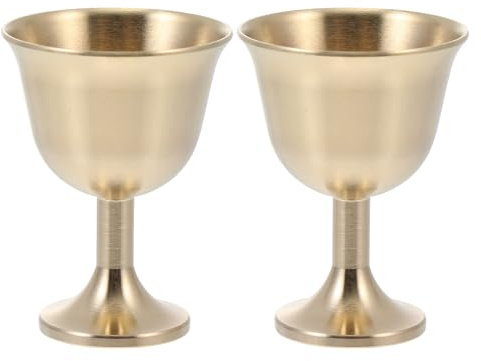 VICASKY 2 pezzi Bicchieri in Rame Coppa Cocktail Vintage Elegante per Bar e Casa Decorazione Fatta a Mano Fresco per Whisky Rum e Vino