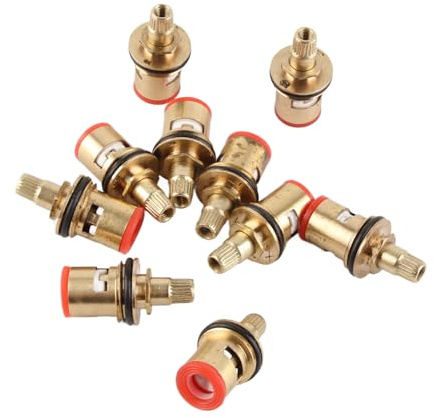Nucleo della valvola del rubinetto, 10 pezzi Valvola in ottone Cartucce per rubinetti con stelo in ceramica Sostituzione del rubinetto dell'acqua calda e fredda per la riparazione