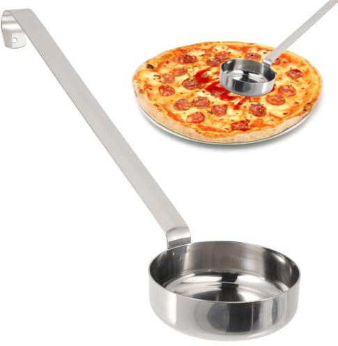 Genérico Cuchara Salsas Estilo Elegante para Salsa de Pizza de Acero Inoxidable y Mango Largo Fácil de Limpiar y Servir Adecuado para Restaurantes