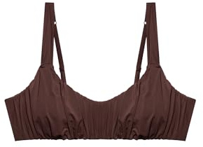 YAMAMAY - Bikini Parte Alta, Modello Bralette Senza Ferretto, Imbottitura Removibile, Donna, Iconic, Cacao, monocromo