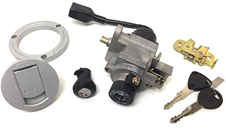 Schlosssatz passend für Peugeot Speedfight 3, 4 AC LC – Zündschloss Set mit Tankschloss, Helmfachschloss, Sitzbankschloss inkl. 2 Schlüssel und Schrauben – Ersatz für defekte Schlösser