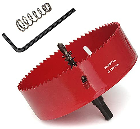 SagaSave – Scie-cloche bimétallique en acier rapide HSS, pour acier inoxydable, métal, bois, plastique, cloison sèche, panneaux de fibres, 105 mm