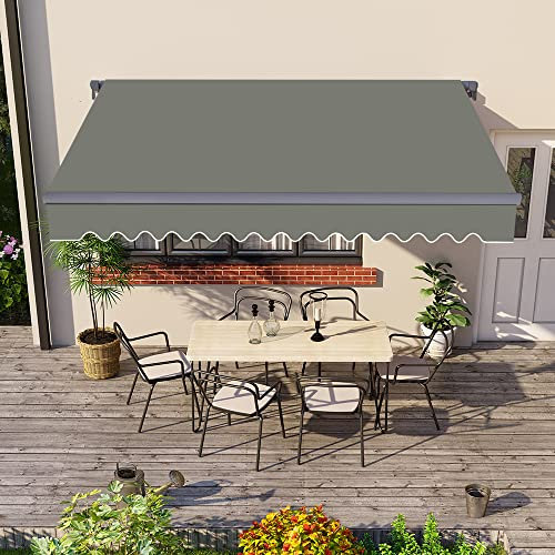 Green Bay 2.5m x 2m Awning Garden Canopy for Patio Retractable Grey