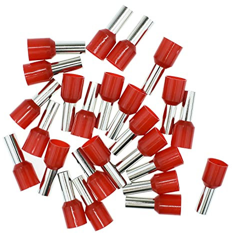 Lot de 25 embouts de câble isolés Rouge 10 mm²