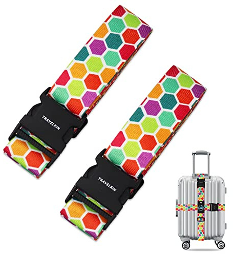 Travel Luggage Straps, Adjustable Luggage Straps for Suitcases, Cross Suitcase Belt with Quick Release Buckle for Luggage Suitcase Baggage