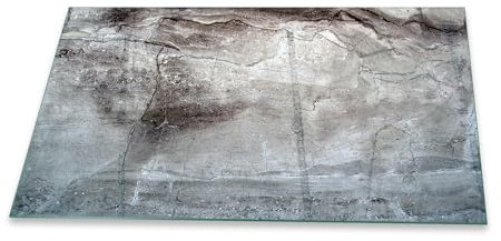 Pannello di protezione per scintille in vetro, per camino, cemento, grigio, 90 cm, per braciere