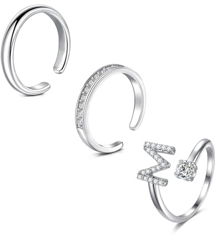 Mayhoop tåringar för kvinnor flickor justerbara öppna tåringar silver guld svans ring fingerringar knuckle ring, Metall