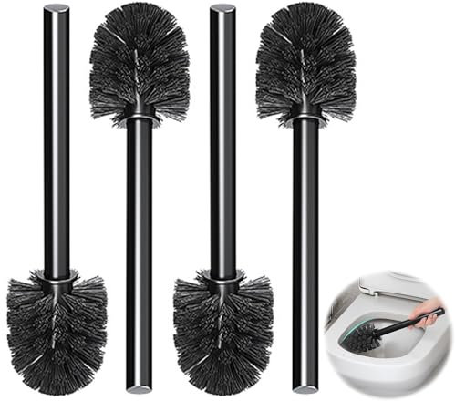WC Klobürste Schwarz Toilettenbürste mit 7 cm Durchmesser Klobürste Ersatz für Badezimmer, Toilette, Ergonomisch(Schwarz)
