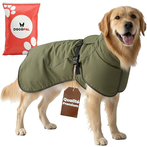 DOGOPAL Manteau Chien Imperméable et Coupe-Vent, Doublure Polaire Chaude, Manteau d’Hiver Réfléchissant Respirant, Grande Taille et Petit, Parfait pour Temps Froid (40)