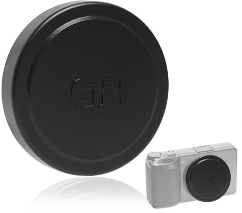 Lens Cap for RICOH GR IIIx GR III GR II GR3 GR3X GR2 GRII GRIII Camera Front Lens Cap Metal Aluminum Alloy Cap Protector Drop-resistant Interior Protection Cover Protector Accessories(Black)