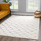 carpet city Teppich Hochflor - 160x230 cm - Scandi-Stil Raute-Optik Creme Grau, Hochtief, 3D-Effekt - Shaggy Teppiche Flauschig-Weich Wohnzimmer Schlafzimmer Langflor
