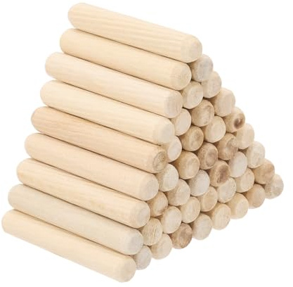 PATIKIL 5/16 x 2(8 x 50mm) Wood Dowel Pins, 90 Pack Fluted Wooden Dowel Pin Beveled Groove Rods for Furniture Door Art Crafts Projects