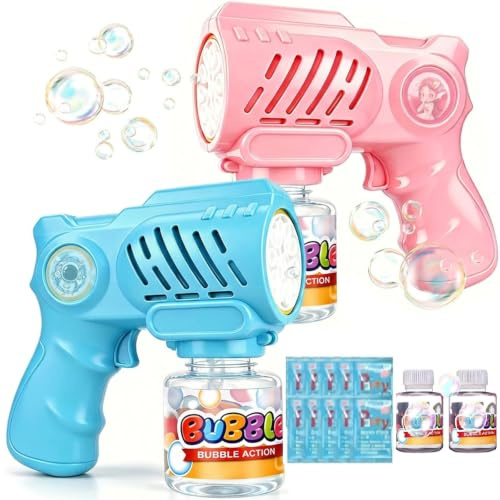 2 PCS Automatic Bubble Gun, Bubble Machine, Bubble Maker, Bubble Blower Toy