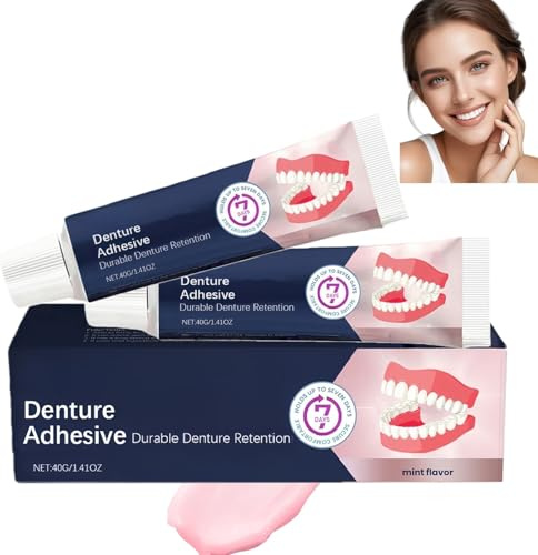 2 * 20G Thermoplastic Denture Adhesives& Repair Kit,Secure Denture Adhesive Cream & Tooth Repair Kit,Long-Lasting Dental Glue for Teeth,Non-Glue Denture Rep/air K/it for Full Dentu/res