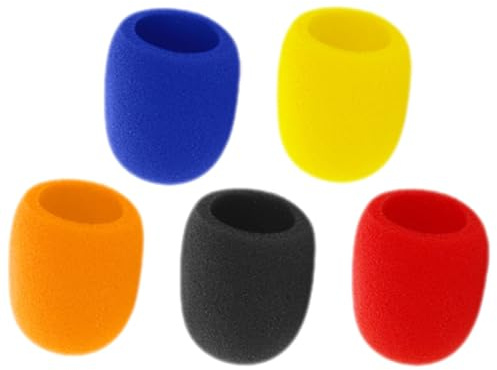 Cabilock Coperture per Microfono Antivento Facile da Sostituire 5 Pezzi in Spugna Riduzione del Rumore per Performance e Registrazioni