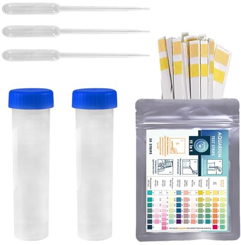 Lot de 50 bandelettes de test d'aquarium 11 en 1, convient pour l'eau potable, les piscines, les spas et les aquariums
