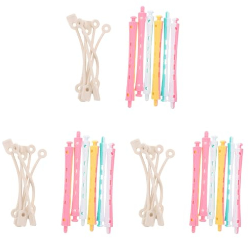 Anneome Juego de 18 Varillas para Permanente Cold Wave Antideslizantes, Rulos de Plástico para Rizar Cabello Natural Corto y Largo, Colores, Kit Profesional para Ondas sin