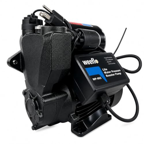 WEEFLOS 1.5HP Booster Pump Self-Priming, 1600GPH 100ft Head Water Pressure Pump with Automatic Mechanical Pressure Switch, Overheat & Dry-Run Protection for Home, Irrigation, Garden