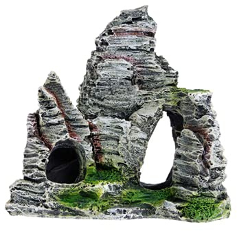 Décorations d'aquarium Aménagement paysager Trou de souche d'arbre Cachettes de grottes rocheuses Réservoir de poissons en pierre Résine Bois flott fournitures de maison Accessoires de château