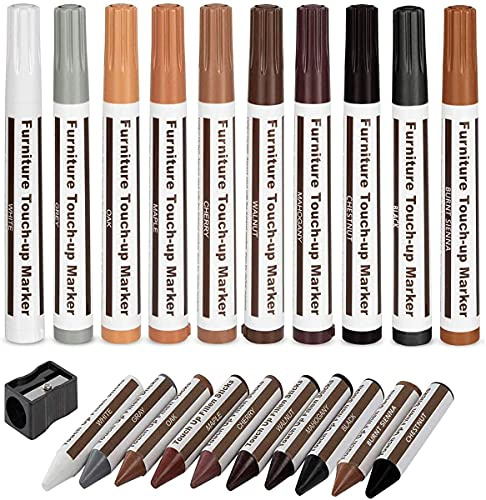 DAIXISM Furniture Repair Kit Wood Markers Wax Sticks,for Stains, Scratches, Floors, Tables, Desks, Bedposts, Touch Ups, and Cover Ups(21), Multicolor