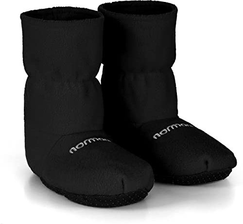 normani® Körnerpantoffeln - Hausschuhe für die Mikrowelle - Hausstiefel mit Leinsamenfüllung - extra hoher Schaft Farbe Schwarz Größe M=36/40
