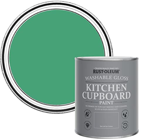 Rust-Oleum Green Kitchen Cupboard Paint in Gloss Finish - Emerald 750ml