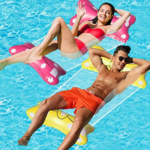 Cama hinchable de 2 piezas, hamaca de agua, hamaca inflable, sillón 4 en 1, colchón de aire, colchón de aire para piscina, esterilla de natación portátil para adultos y niños (B)