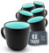 Ensemble Tasses Café Pure Living - 6 Tasses en Grès Ibiza, Chic et Moderne, Compatible Lave-vaisselle et Micro-ondes - Couleur Aigue-marine