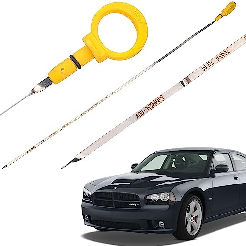 E-Vniko Engine Oil Level Dipstick Indicator Compatible for 2005-2008 Chrysler 300 Dodge Charger Magnum with 5.7L Hemi Replace Rear Wheel Drive RWD Oil Trans Level Dipstick 917-324 4792872AC