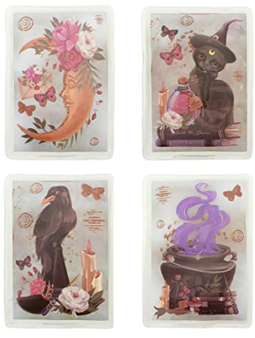 Handwärmer Taschenwärmer Sets wiederverwendbar, Wärmepad für kalte Tage und für unterwegs, Wärmeknickkissen mit tollen Motiven (4er-Set Zauberkraft)