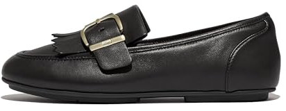 Fitflop HG4-001 Allegro Fringe Buckled Womens Loafers Black