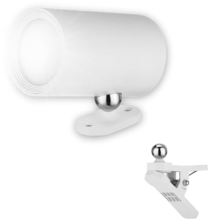 REV LED-vägglampa inomhus – vägglampa med batteri, 120 lm, dimbar, 360° roterbar, trådlös lä – perfekt för hall, sovrum och vardagsrum, vit