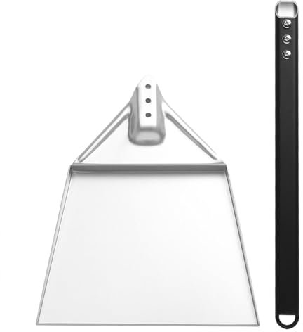 Pala per caminetto resistente - Pala per braciere - Pala da poker per cenere di carbone per barbecue in un unico pezzo a forma intatta, paletta, pala per cenere da forno con manico rimovibile, pa