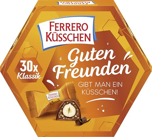 Ferrero Küsschen Klassik – Knackig geröstete Haselnuss umhüllt von feiner Schokolade – Pralinen zu Ostern – Ostergeschenk – 1 Packung à 30 Einzelpralinen