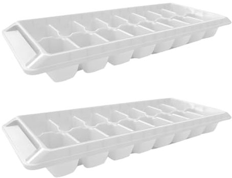 Bierkastenkühler Kunststoff, stapelbar, Eiswürfel für den Gefrierschrank, 2 Stück, 16 Würfel pro Tablett für Cocktail, Whisky, Schokolade Silikon Totenkopfform (White, One Size)